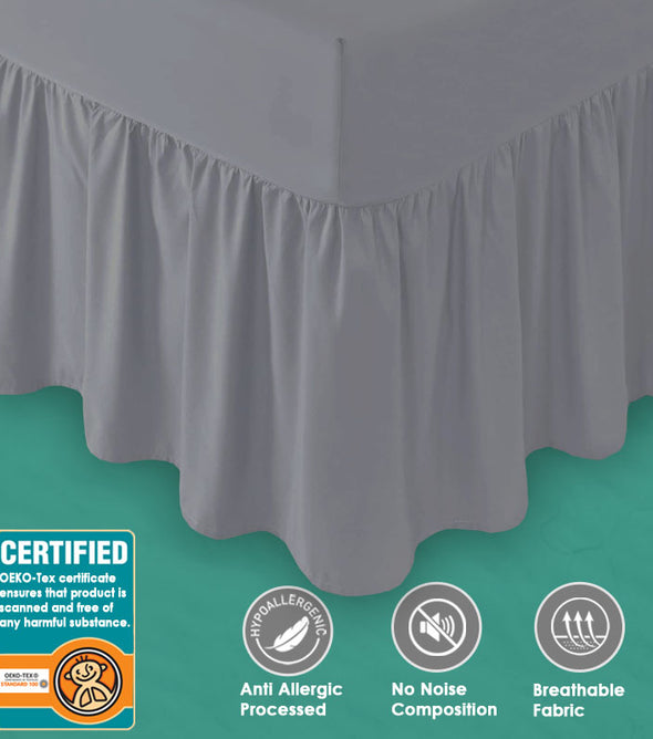 Valance Sheets King Size bed 152 x 200 +40cm – Joybees Grey Bed Base Wrap King Valance Sheet | Valance Bed Skirts Plain Dyed 100% Pure Cotton