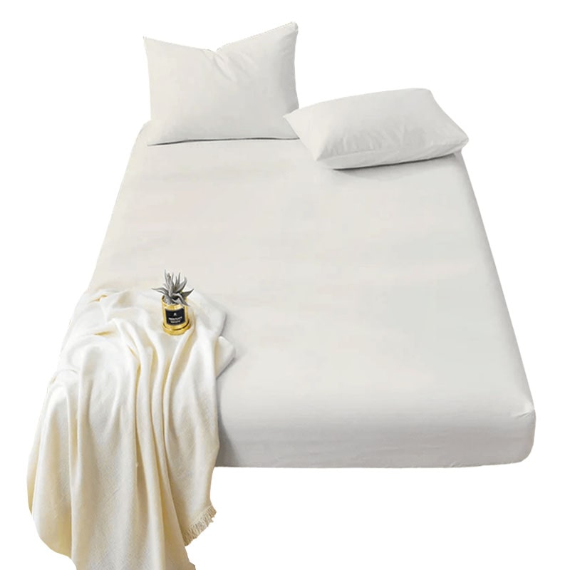 Super King Fitted Sheet White - Deep Pocket Bed Sheet 10 inch - Microfiber Bottom Sheet, 180x200cm