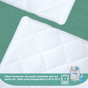 Pack of 2 Soft Brushed Microfiber Pillowcase Protectors, Machine Washable, Anti Allergic, UK Standards (50 X 75 Cm)